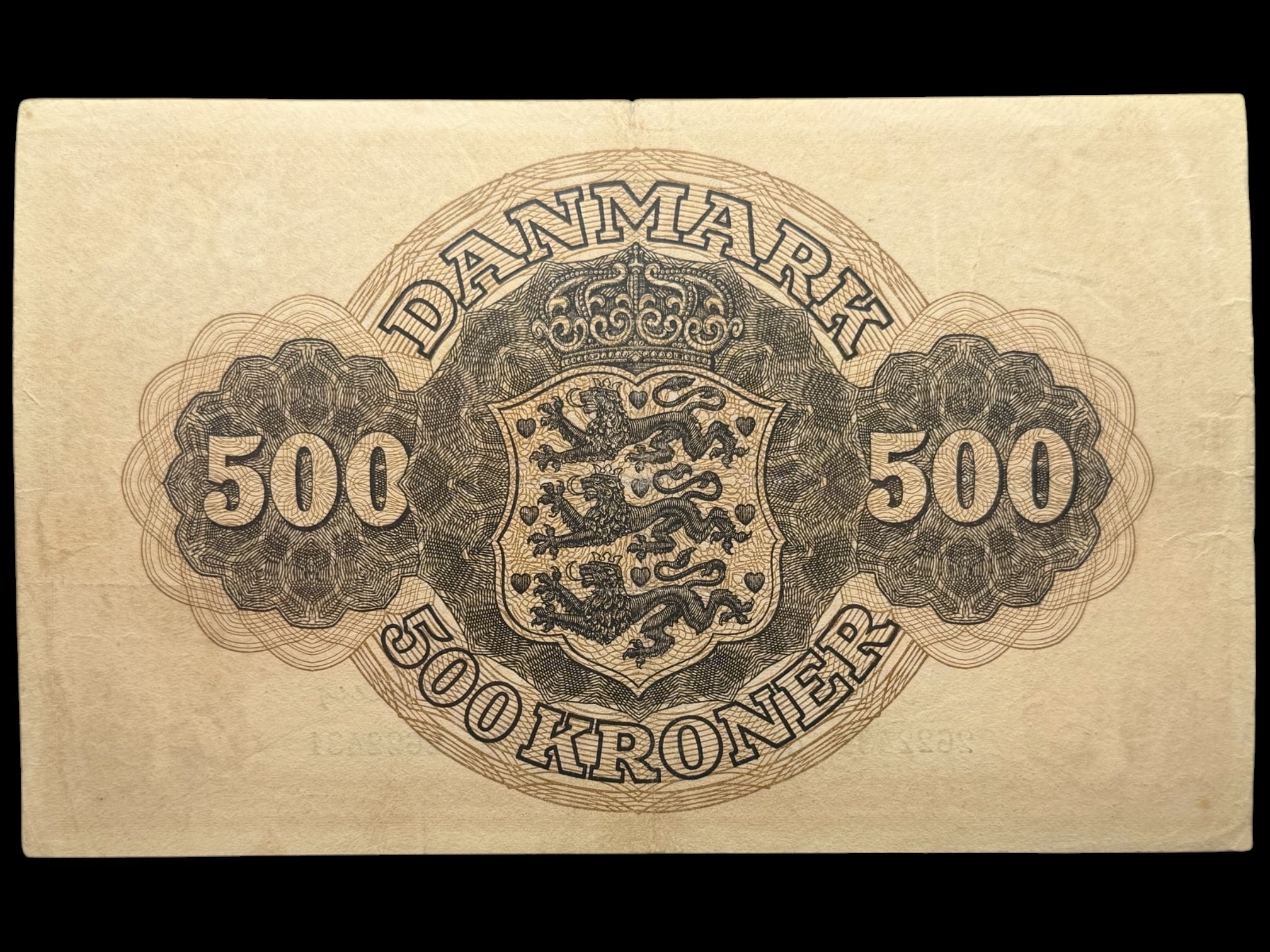500 kroner 1953 d, Riim/Hellerung, Nr. 2622431, Sieg 127, DOP 136, Pick 41, Kva. 1+ lille rift i top midterfold - Image 2