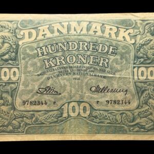 100 kroner 1958 r, Riim/Hellerung, Nr. 9782344, Sieg 126, DOP 135, Pick 39, Kva. 1-1+