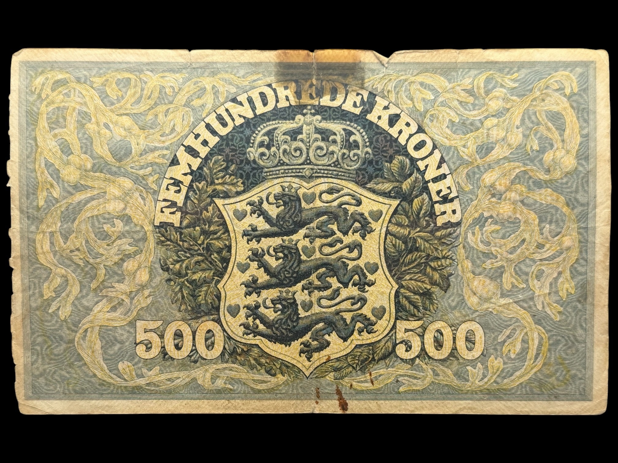 500 kroner 1931, V.Lange/Hemann, Nr. 0055849, Sieg 113, DOP 122, Pick 29, Kva. 1- - Image 2