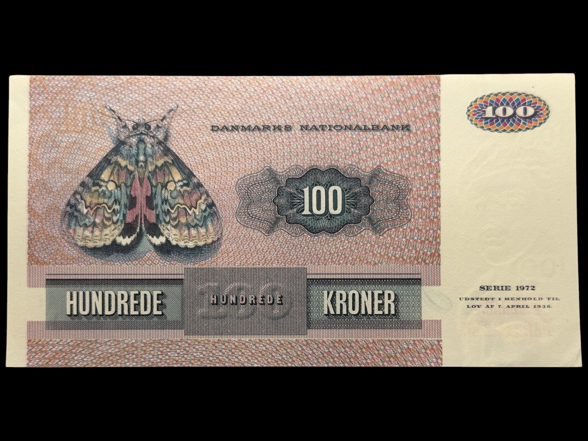 100 kroner 1975 A5, Valuer/Sunesen, Nr. 3372044, Sieg 142, DOP 151, Pick 51, Kva. 0 - Image 2