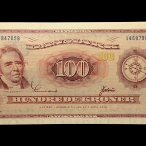 100 kroner 1970 B4, Valuer/Sunesen, Nr. 1468796, Sieg 137, DOP 146, Pick 46, Kva. 01
