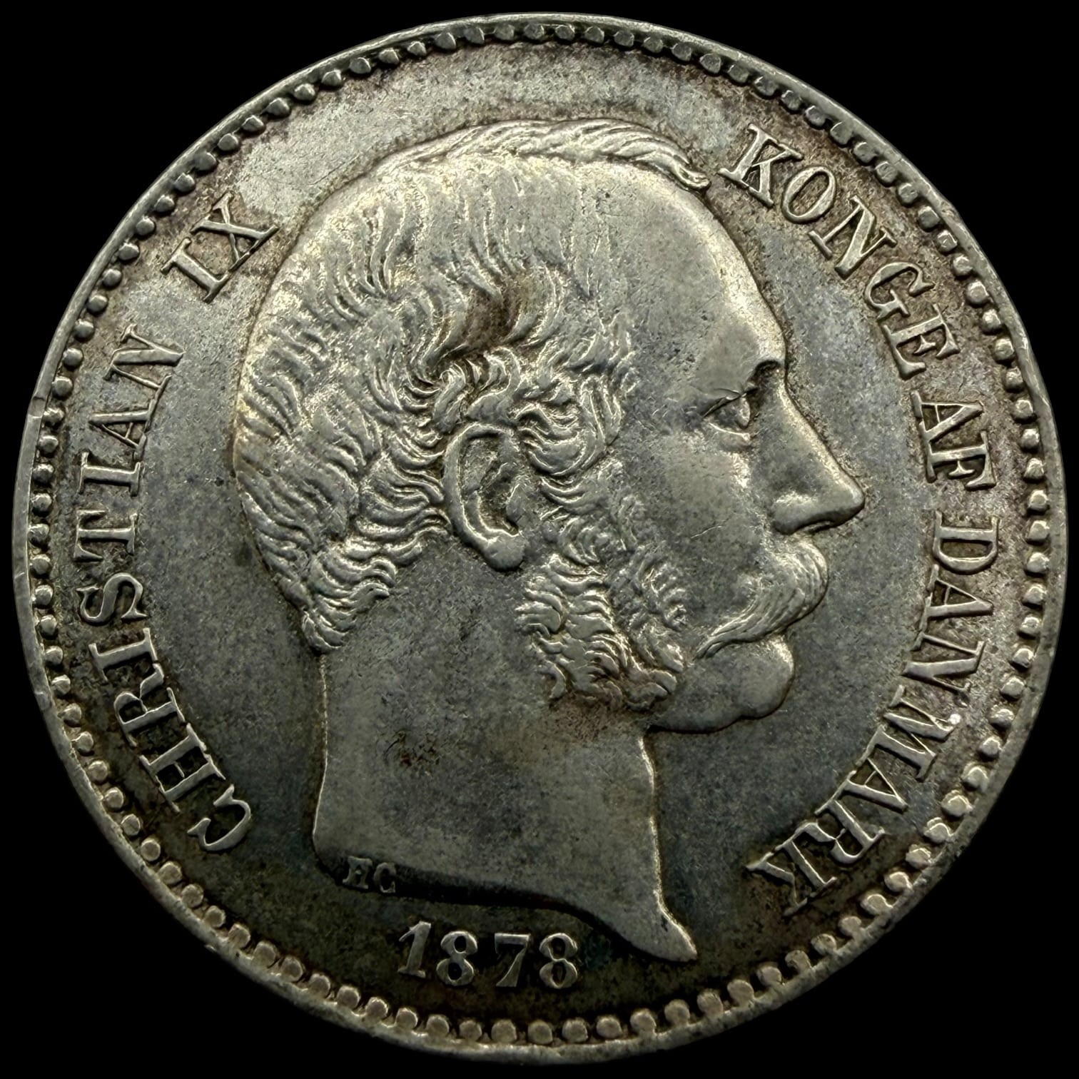 Dansk Vestindien, 10 cents 1878, Chr.IX, Sieg 22, Hede 26, KM 70, Kva. 01 let renset