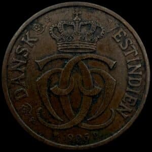 Dansk Vestindien, 5 bit / 1 cent 1905, Chr.IX, Sieg 25, Hede 36, KM 75, Kva. 1+