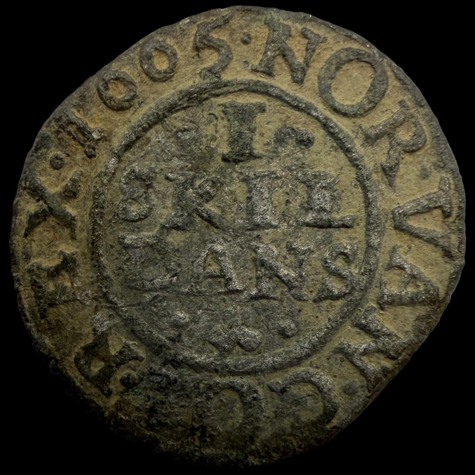 1665, 1 skilling, Fre.III, Sieg 11.2, Hede 135B, Kva. 1+ svag korr.