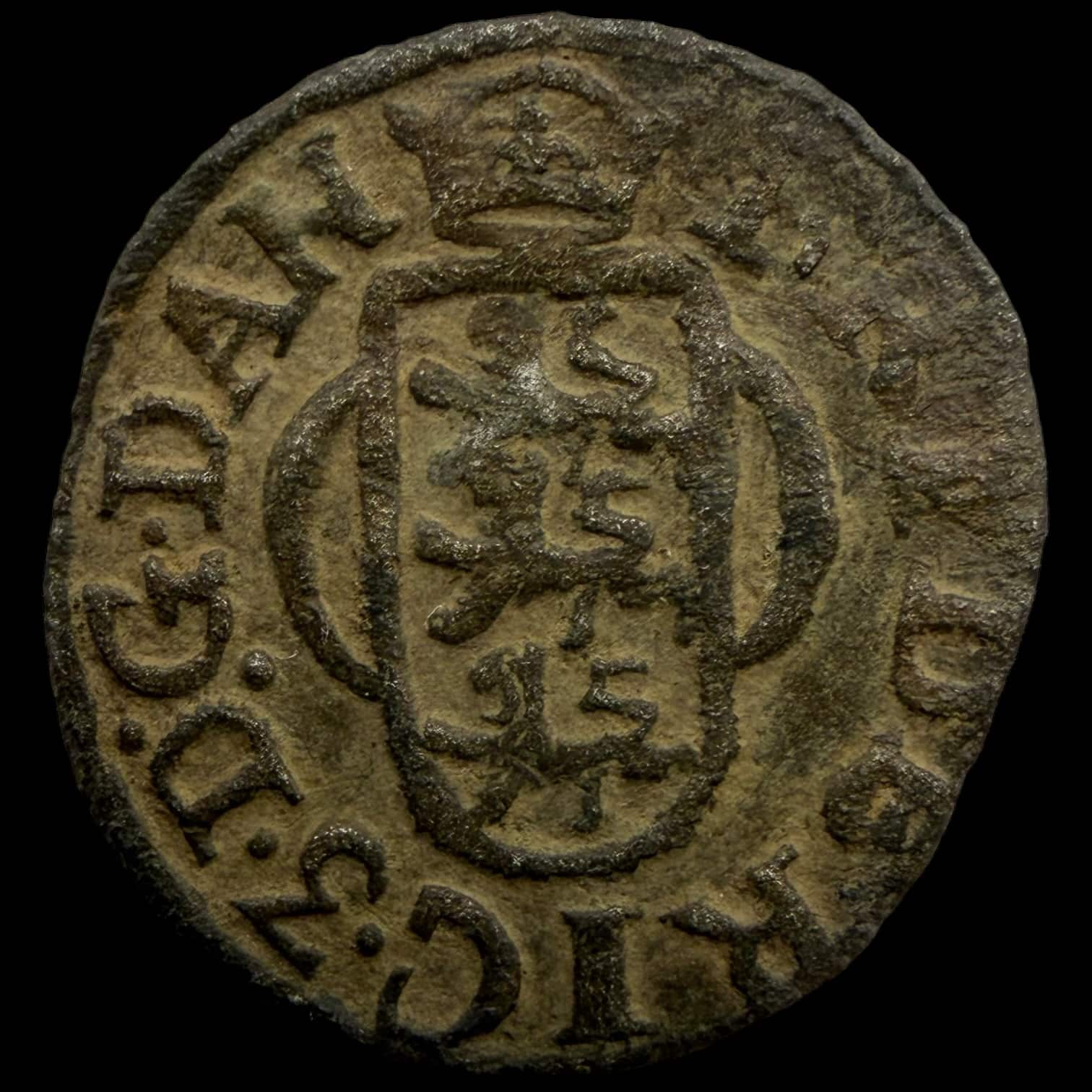1665, 1 skilling, Fre.III, Sieg 11.2, Hede 135B, Kva. 1+ svag korr. - Image 2