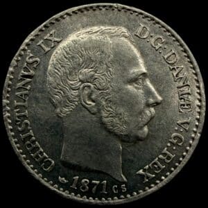 1871, 4 skilling, Chr.IX, Sieg 3.2, Hede 5B, Kva. 01