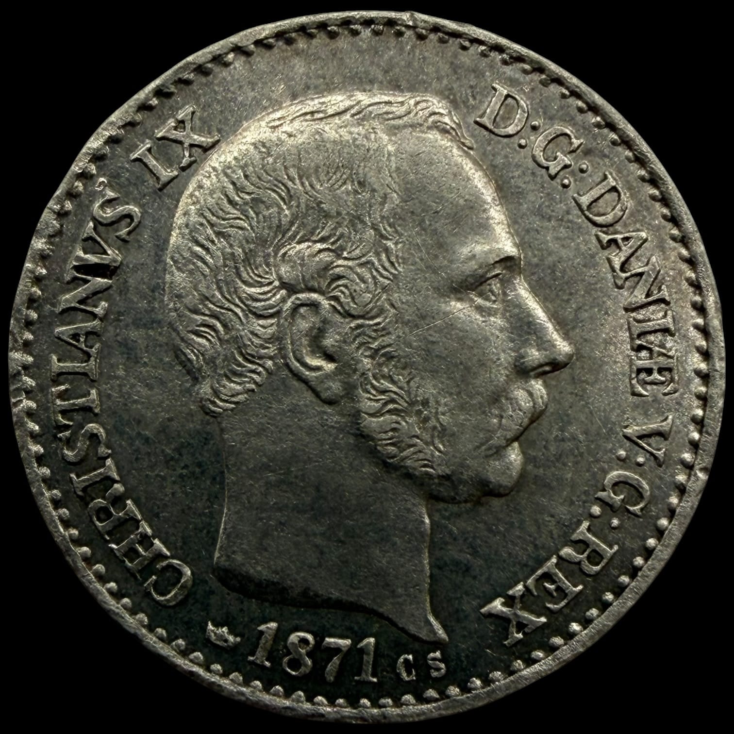 1871, 4 skilling, Chr.IX, Sieg 3.2, Hede 5B, Kva. 01