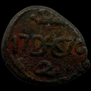 Trankebar / Danish India, 2 kas 1770, kobber, Chr.VII, Sieg 77.1, KM 152, UBJ 351, Kva. 1-1+
