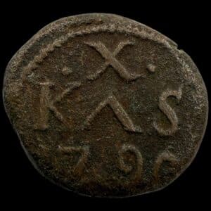 Trankebar / Danish India, 10 kas 1790, kobber, Chr.VII, Sieg 81, KM 165, UBJ 327, Kva. 1
